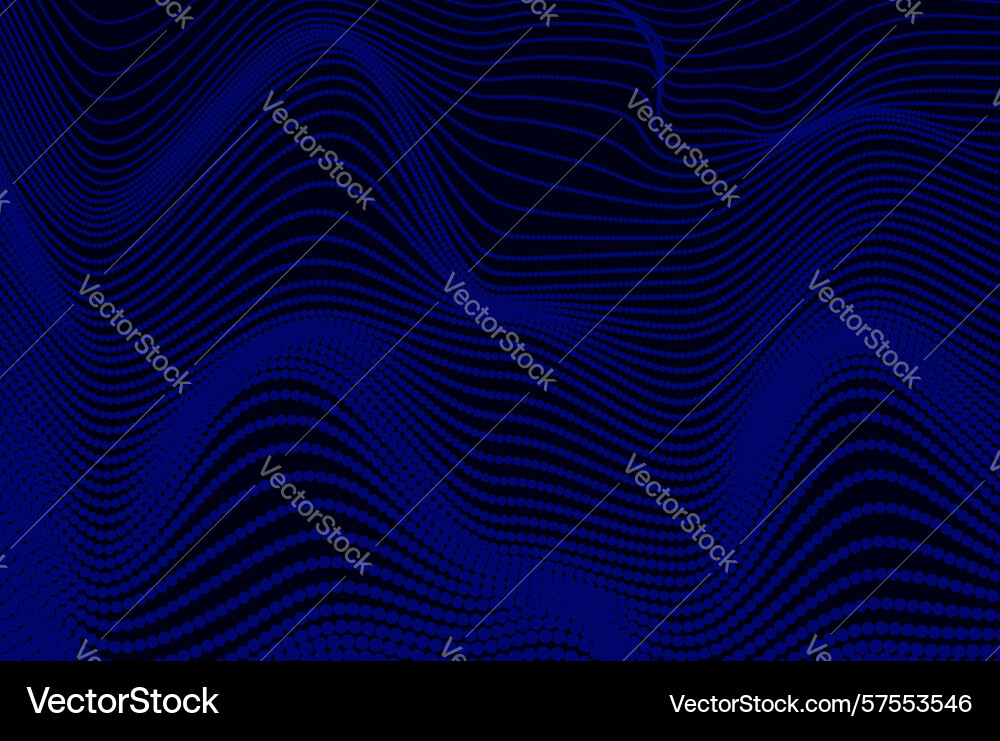 Dynamic big data gradient blue neon particle wave Dynamic big data gradient blue neon particle wave vector image