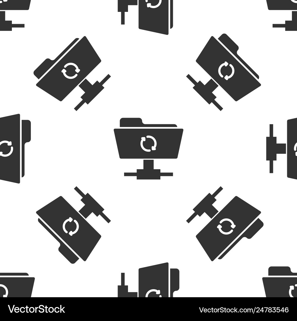 Grey ftp sync refresh icon seamless pattern Vector Image