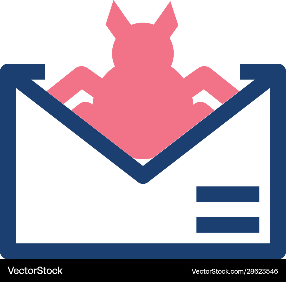 Isolated envelope message and bug design Isolated envelope message and bug design vector image