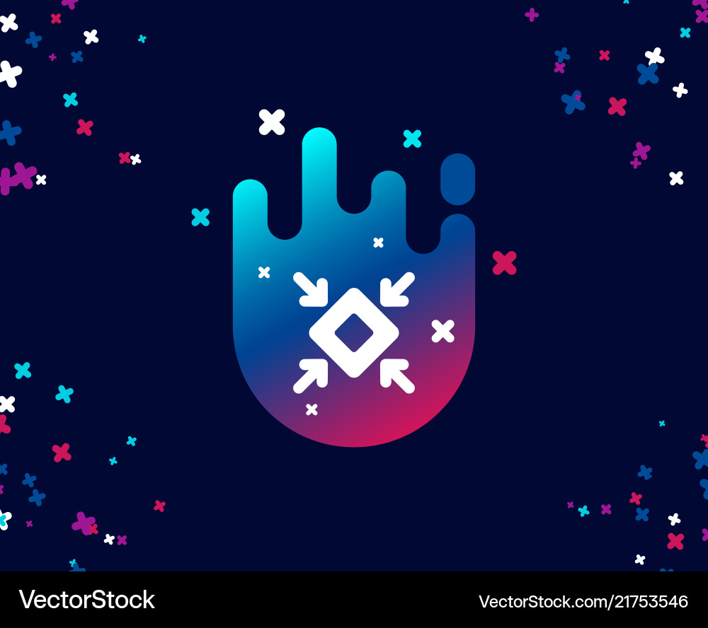 Minimize arrow simple icon small screen sign Vector Image