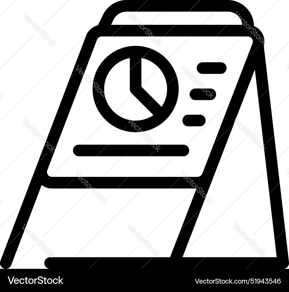 Presentation board showing pie chart and data Presentation board showing pie chart and data vector image