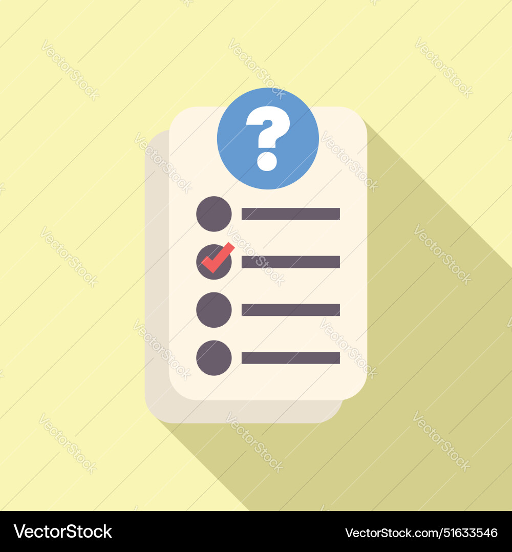 Question mark icon hovering over checklist Question mark icon hovering over checklist vector image