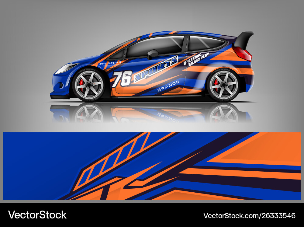 Racing Car Decal Wrap Vector Image