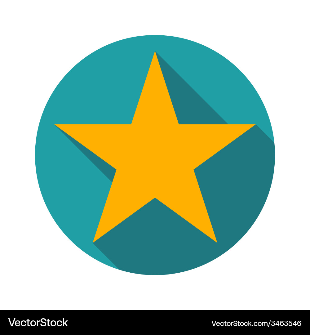 Star icon long shadow flat design Royalty Free Vector Image