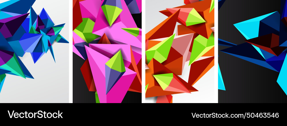 Triangle abstract concepts poster set Triangle abstract concepts poster set vector image