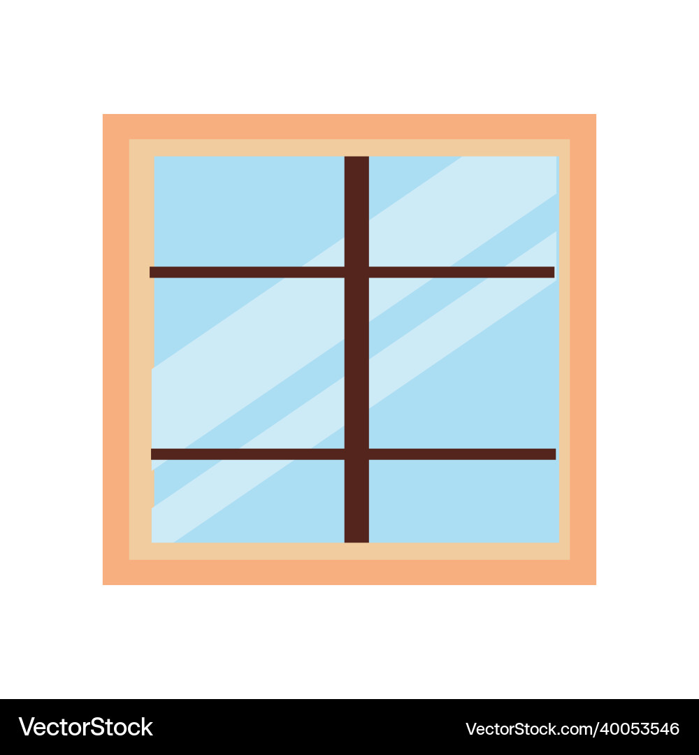 Window is square on a white background for use Window is square on a white background for use vector image