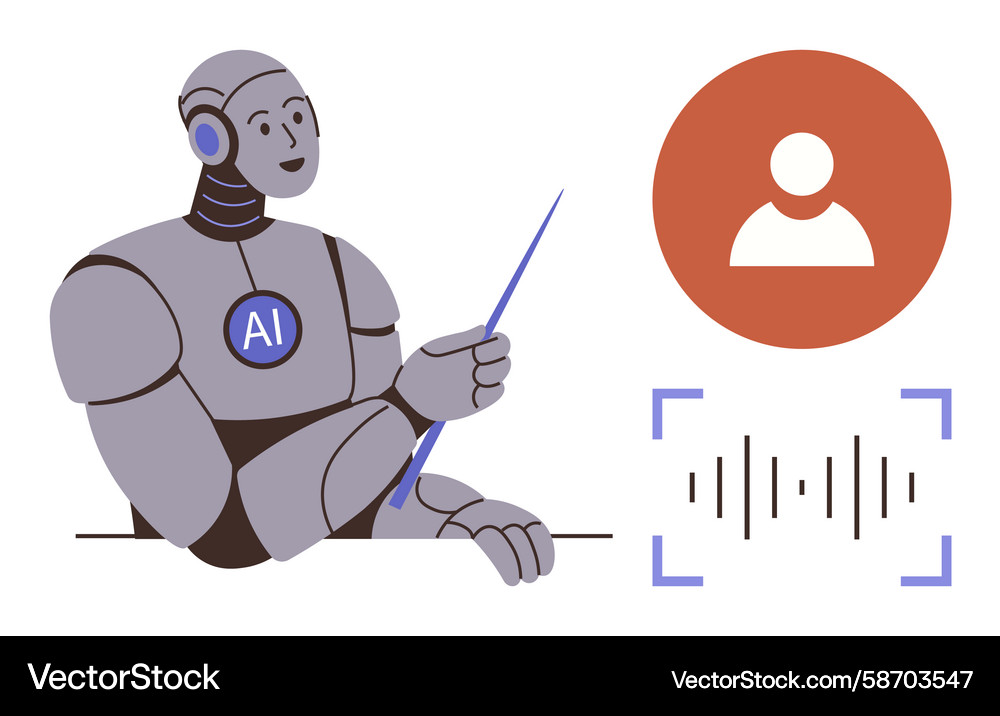 AI Robot Speech Recognition Vector Image