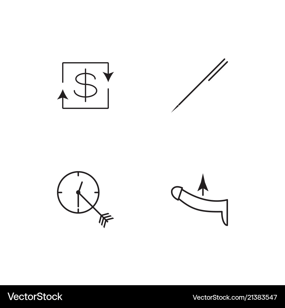 Banking linear icons set simple outline vector image