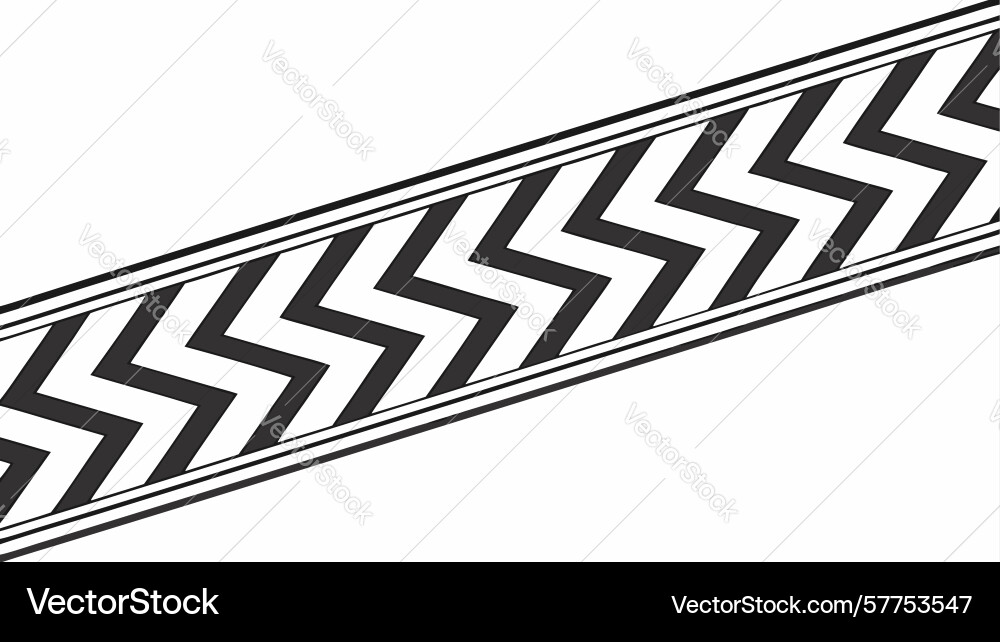 Bold zigzag pattern ribbon border design design vector image