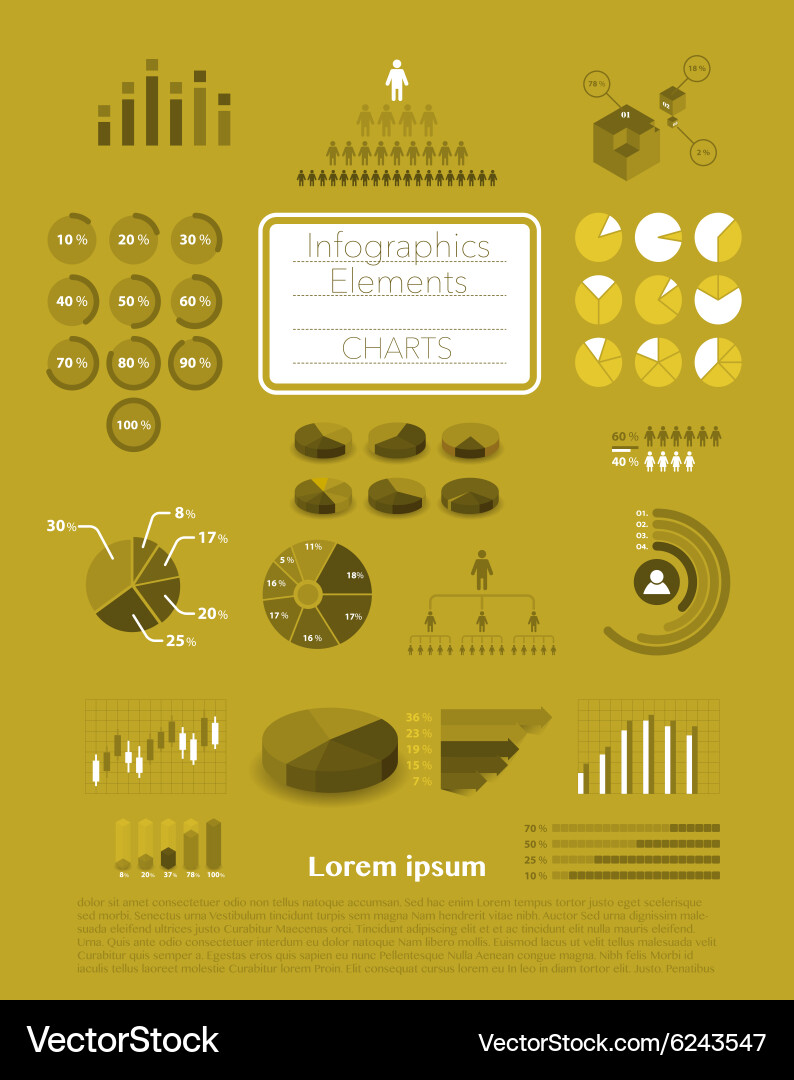 Chart Elements Collection vector image