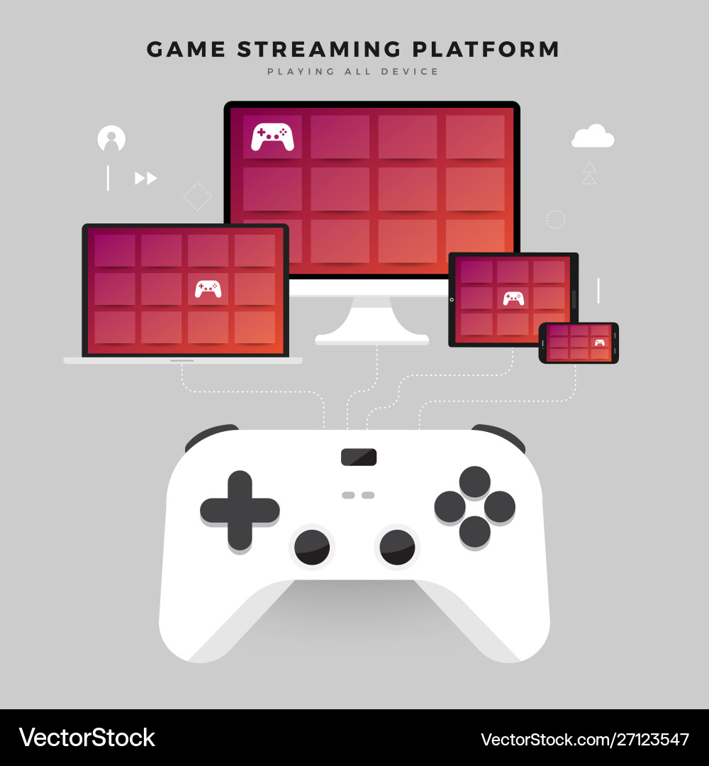 Concept game streaming platform Concept game streaming platform vector image