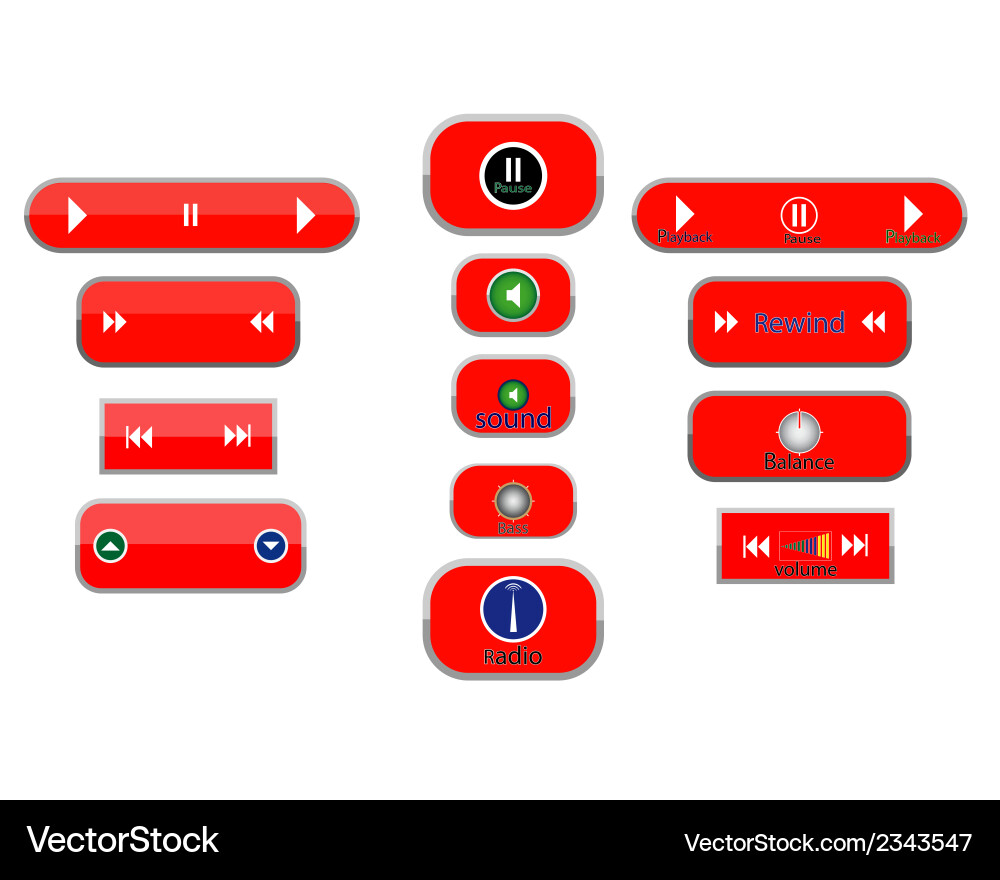 Different buttons Vector Image