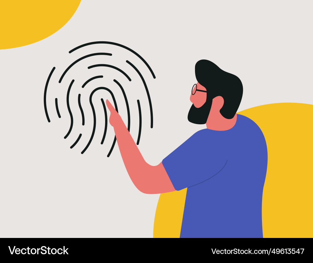 Fingerprint biometrics authentication concept Fingerprint biometrics authentication concept vector image