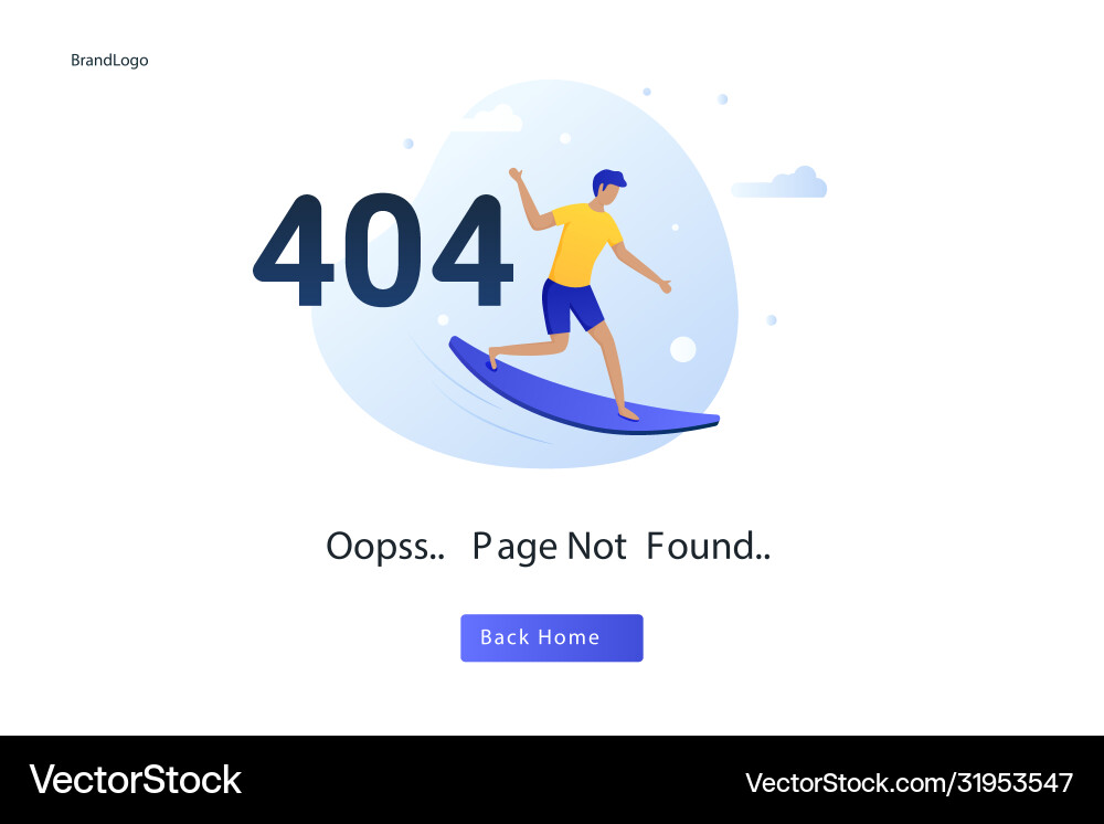 Flat concept 404 error page not found Flat concept 404 error page not found vector image