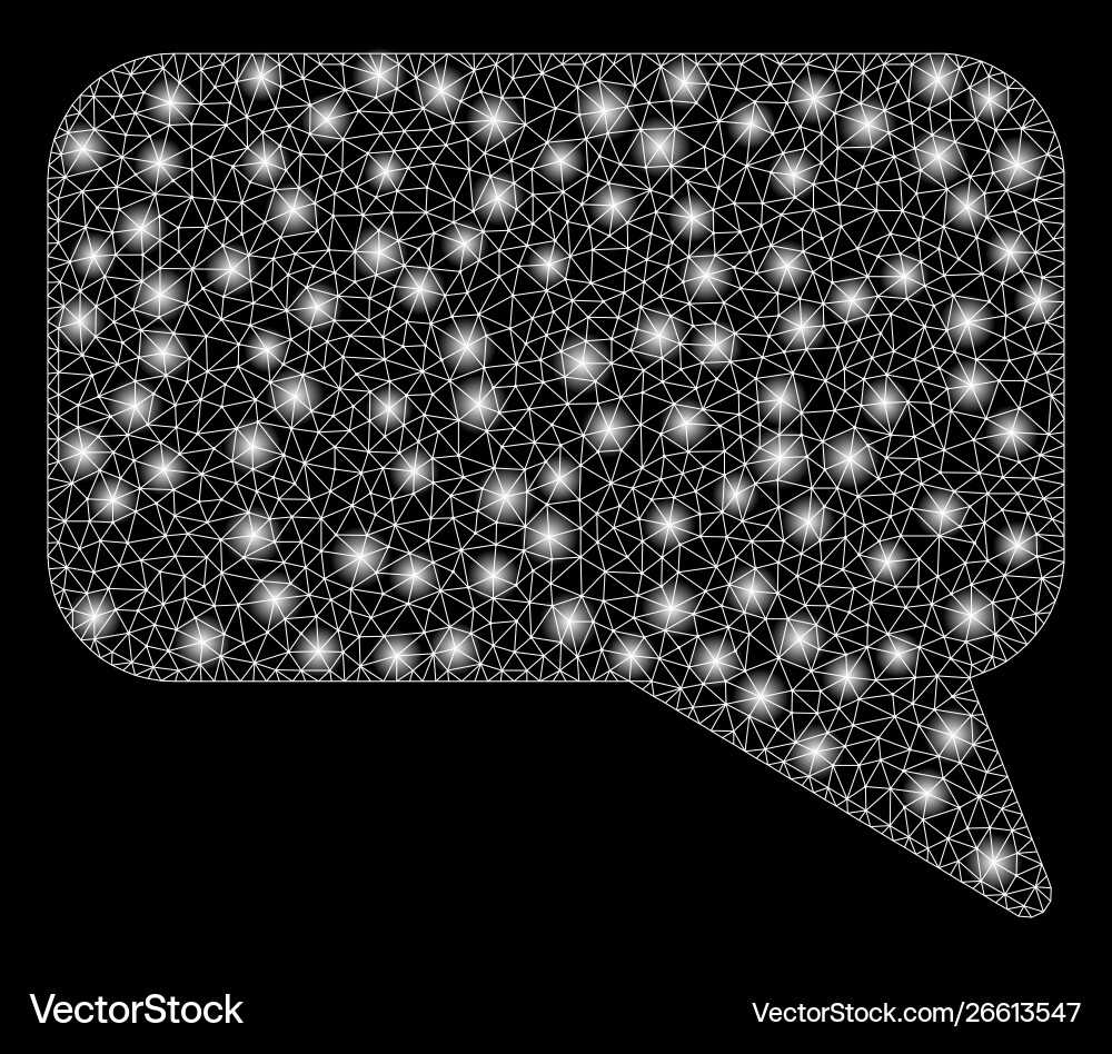 Glowing mesh network message cloud with light Glowing mesh network message cloud with light vector image