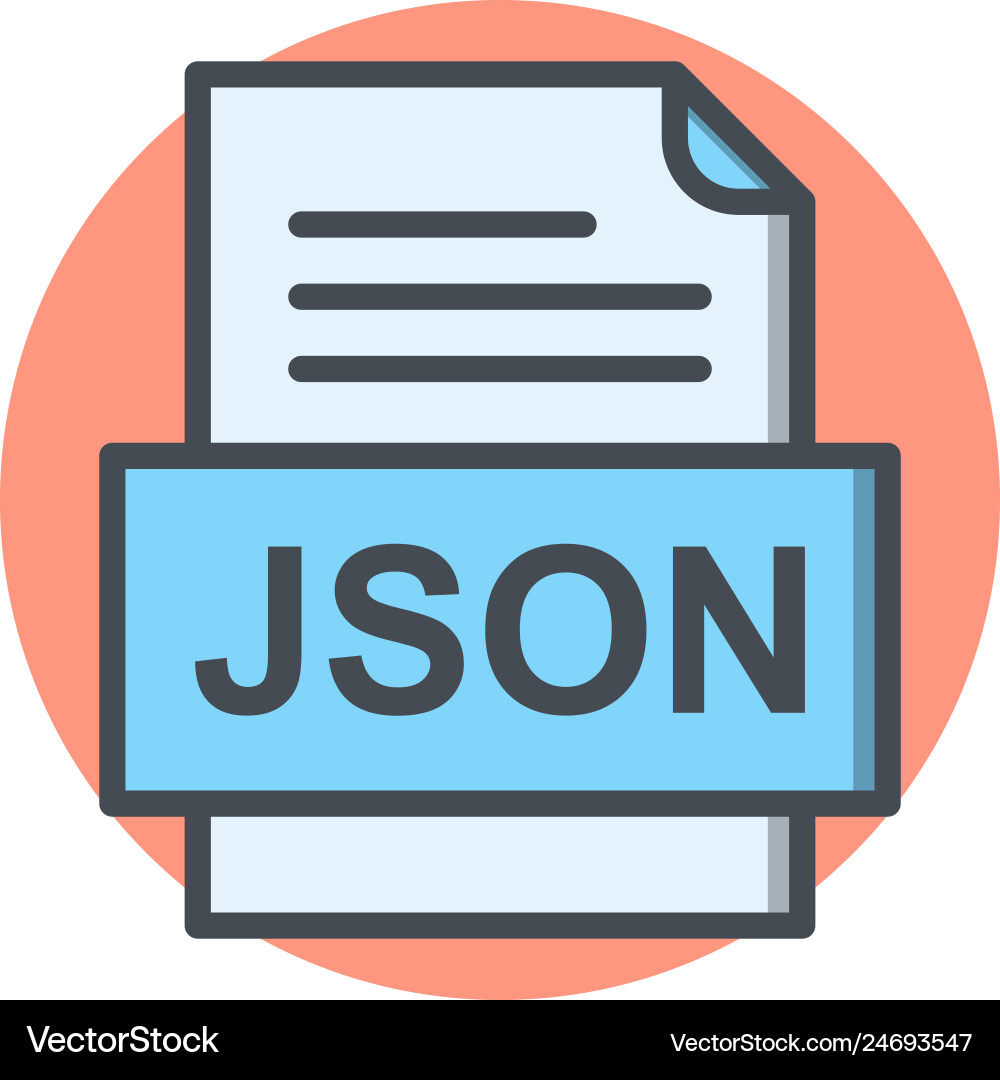 Json file document icon vector image