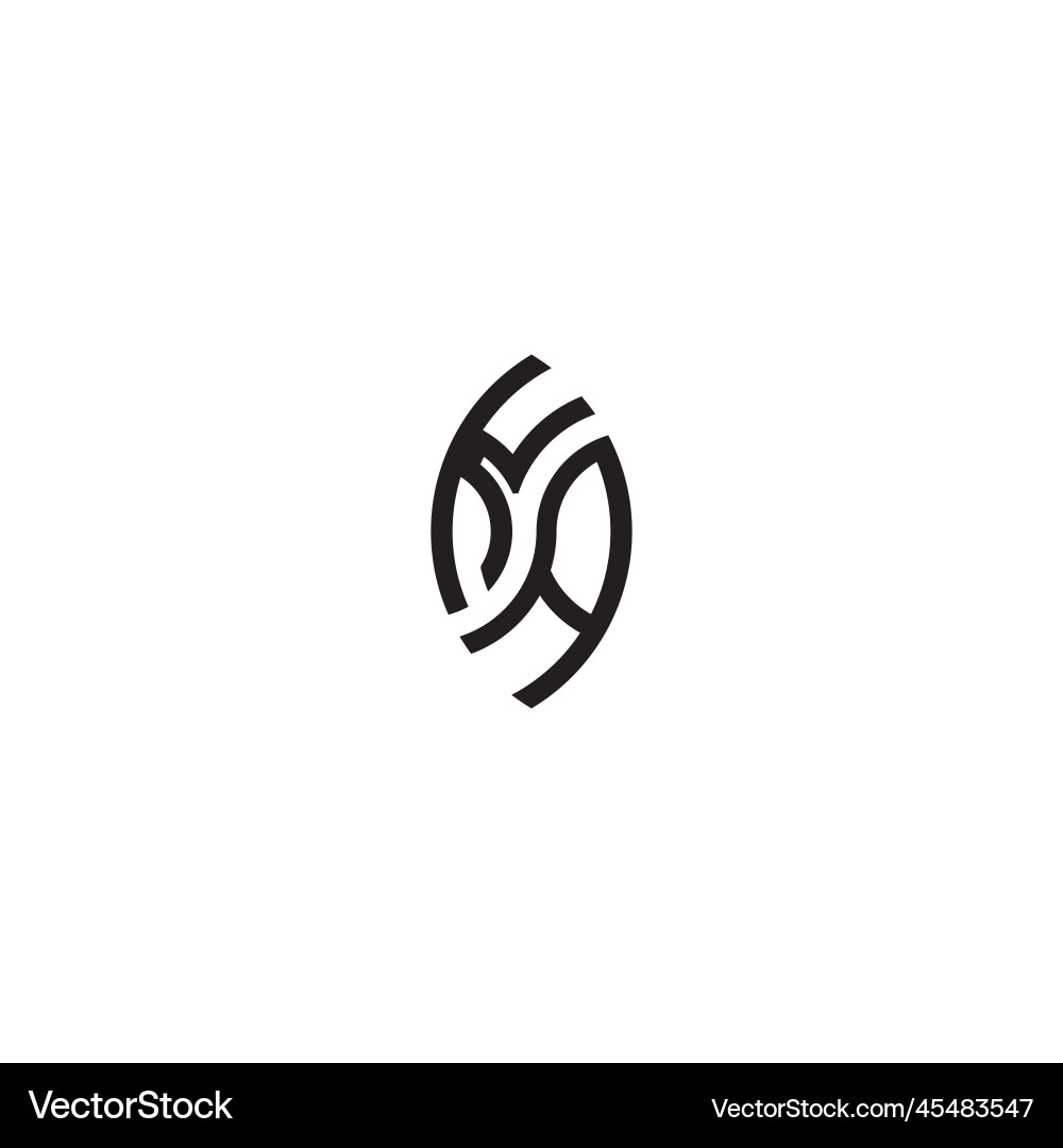 Ka leaf shape line initial concept with high Ka leaf shape line initial concept with high Vector Image