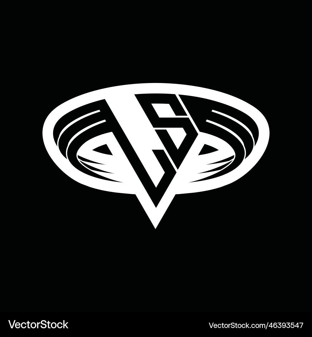 Ls logo monogram with triangle shape slice Ls logo monogram with triangle shape slice Vector Image