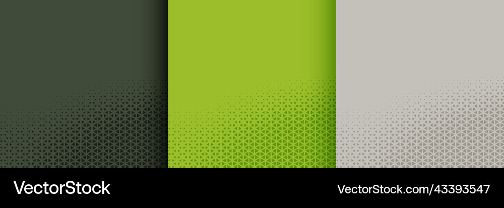 Pack of triangle shape halftone pattern in modern vector image