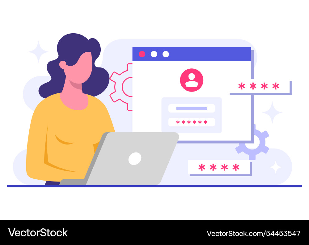 Password secure access data protection cyber Vector Image