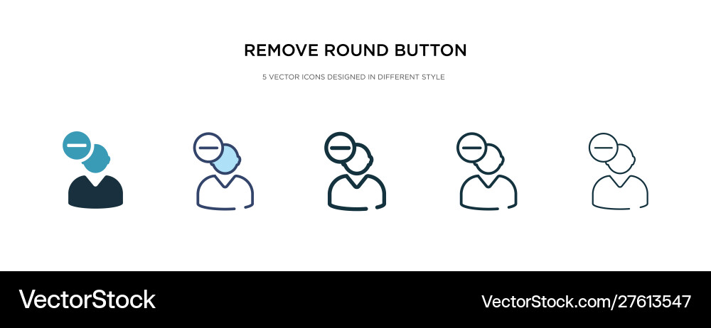 Remove round button icon in different style two Remove round button icon in different style two vector image