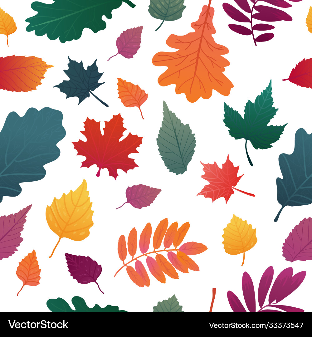 Seamless background with autumn leaf pattern Vector Image