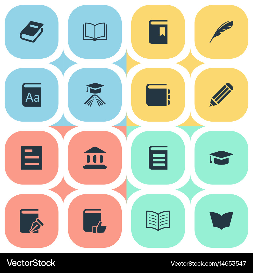 Set of simple reading icons vector image
