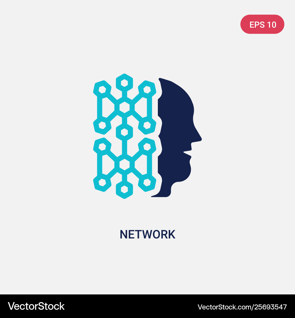 Two color network icon from artificial Two color network icon from artificial Vector Image