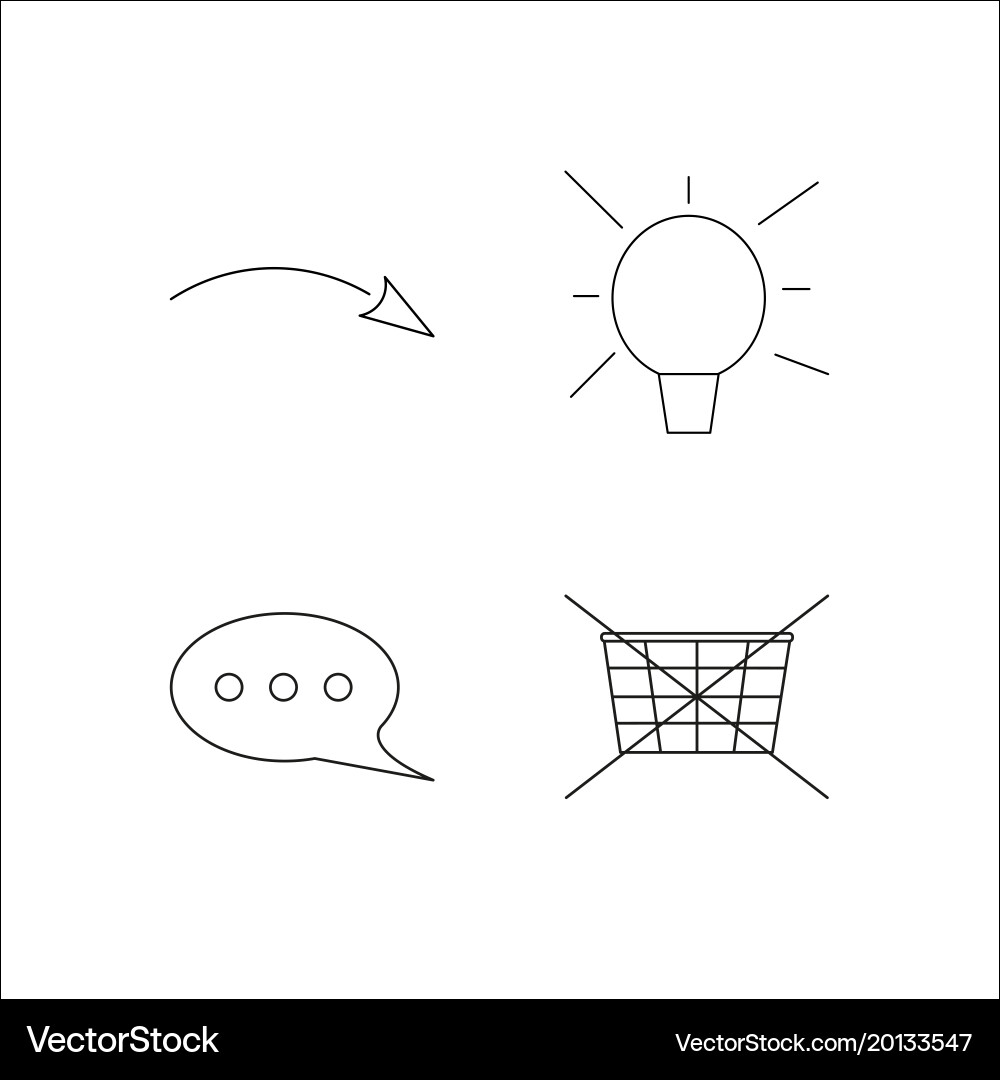 Web simple linear icon setsimple outline icons vector image
