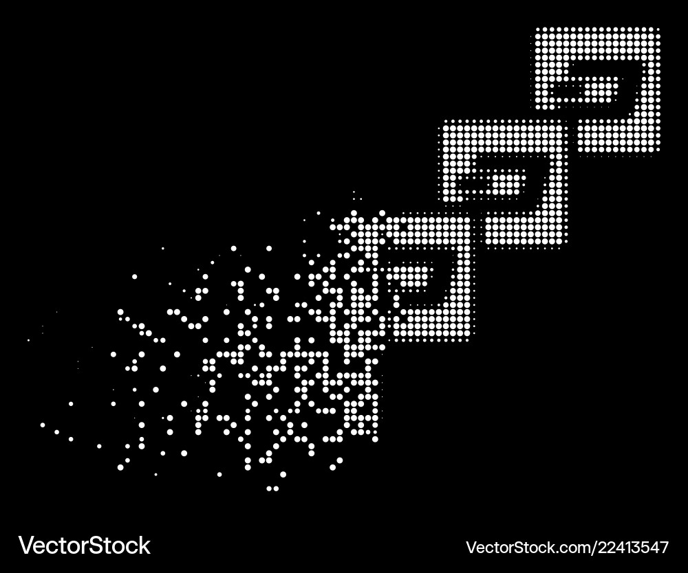 Weiße Staub Pixel-Halbton Dash-Block-Kettensymbol Weiße Staub Pixel-Halbton Dash-Block-Kettensymbol vektorbild