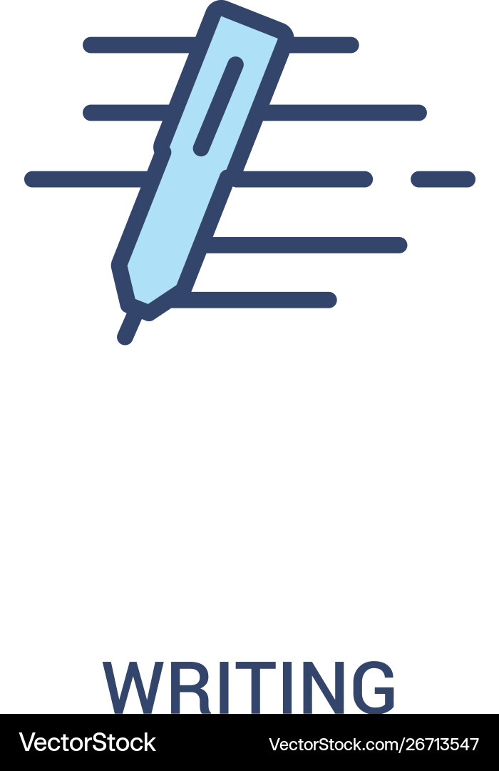 Writing concept 2 colored icon simple line Writing concept 2 colored icon simple line vector image