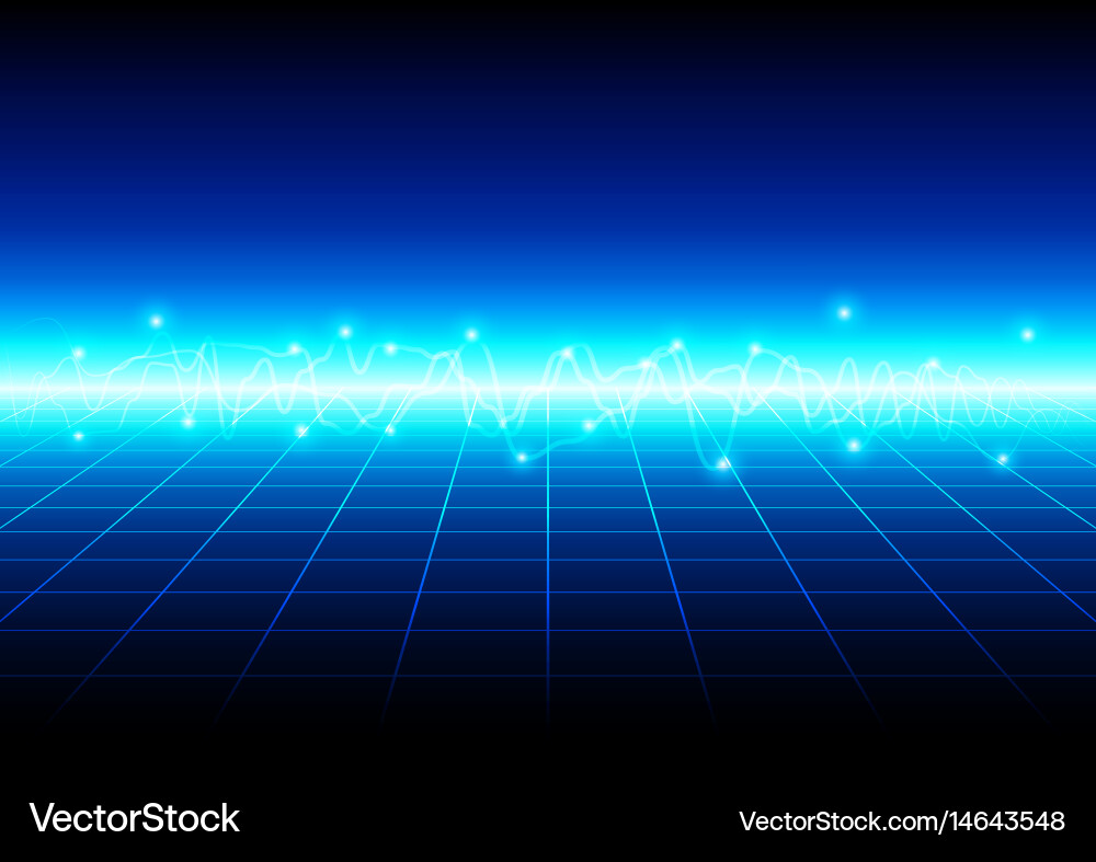 Abstract blue light with grid technology Vector Image