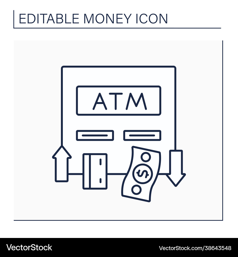 Automated teller machine line icon Vector Image
