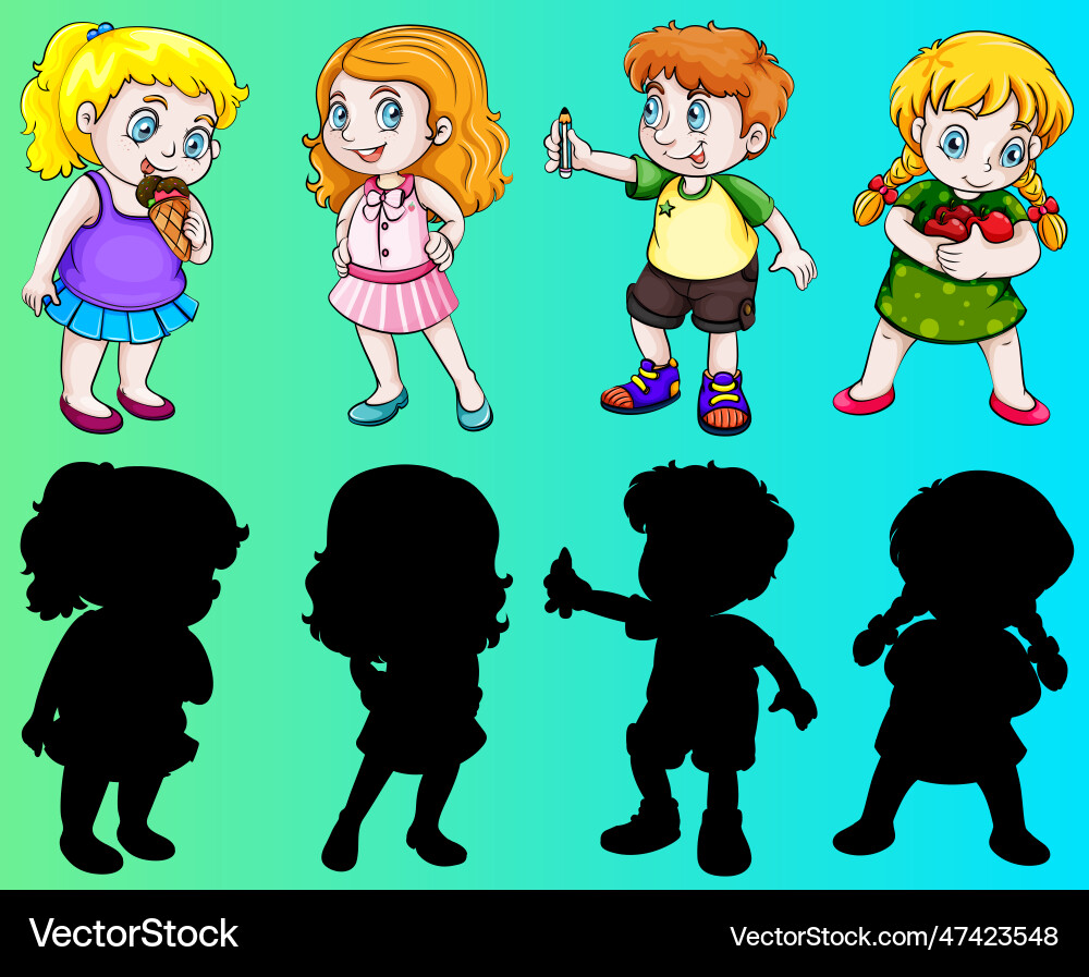 Boy vs girl in different pose Boy vs girl in different pose vector image