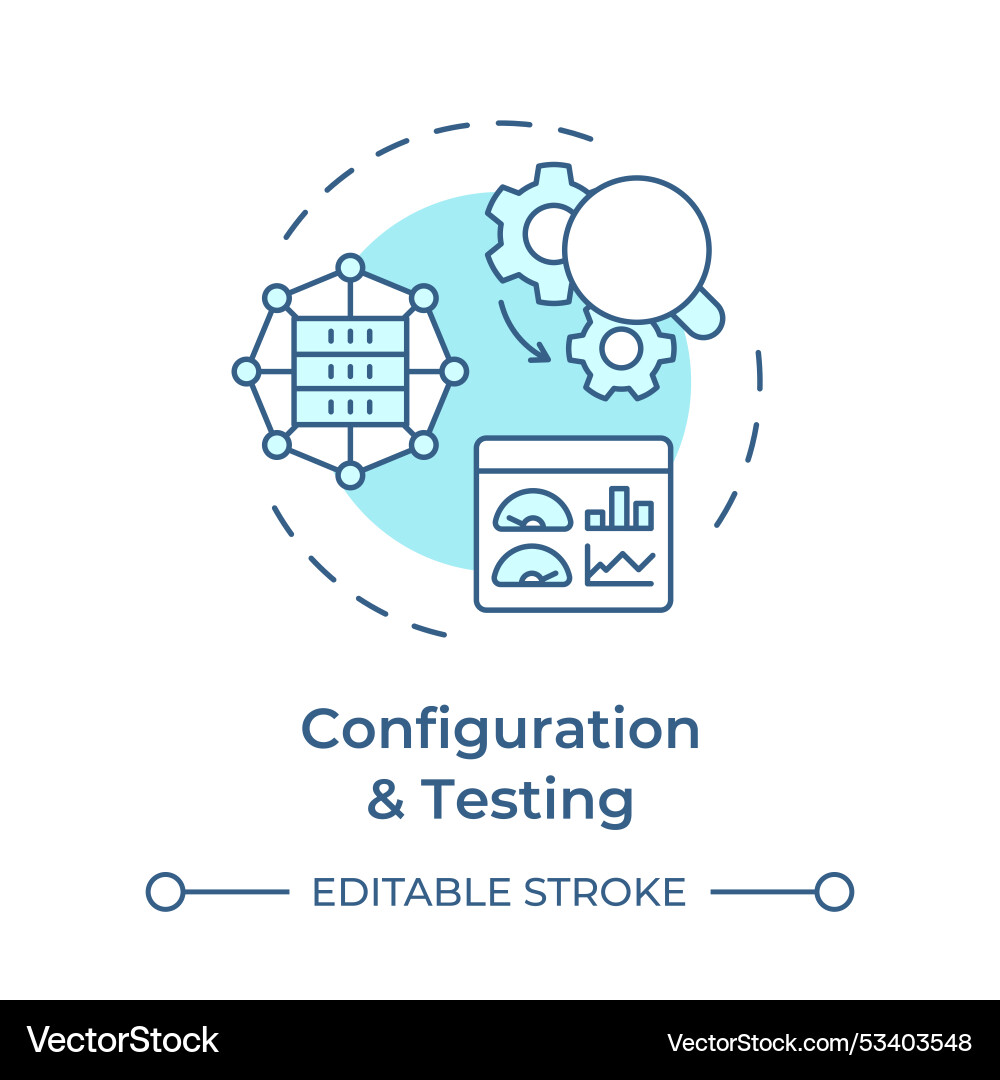 Configuration and testing soft blue concept icon Configuration and testing soft blue concept icon vector image