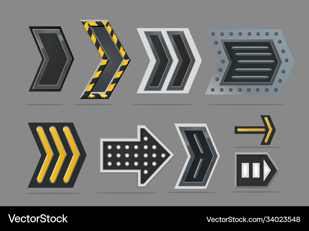 Cyberpunk Arrow Navigation Set vector image