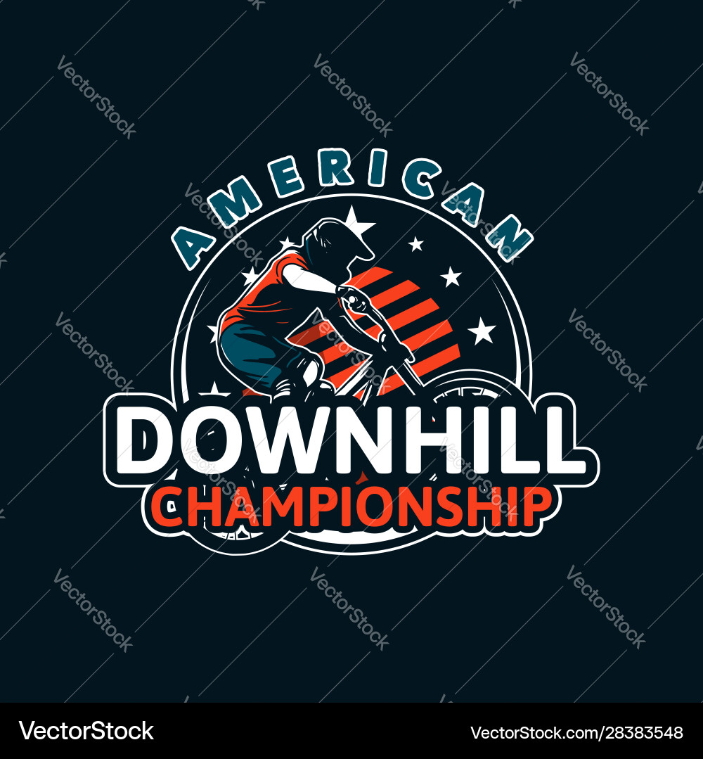 Downhill Racing Badge - American Championship Vector Image