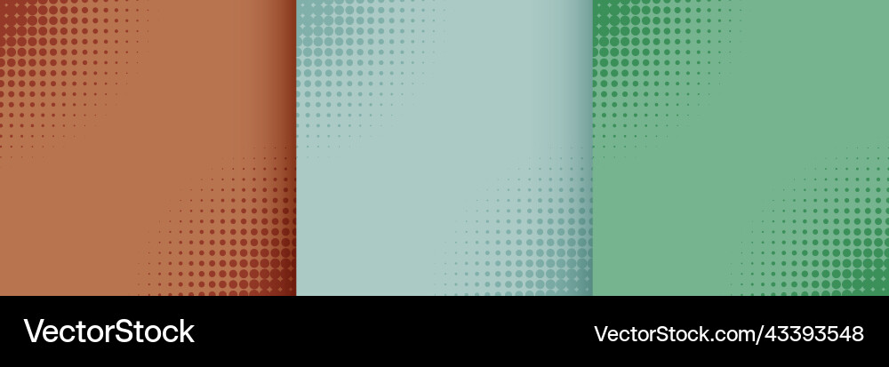 Elegant halftone design set in three various Vector Image