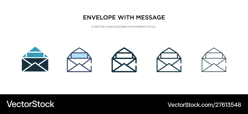 Envelope with message icon in different style Envelope with message icon in different style vector image