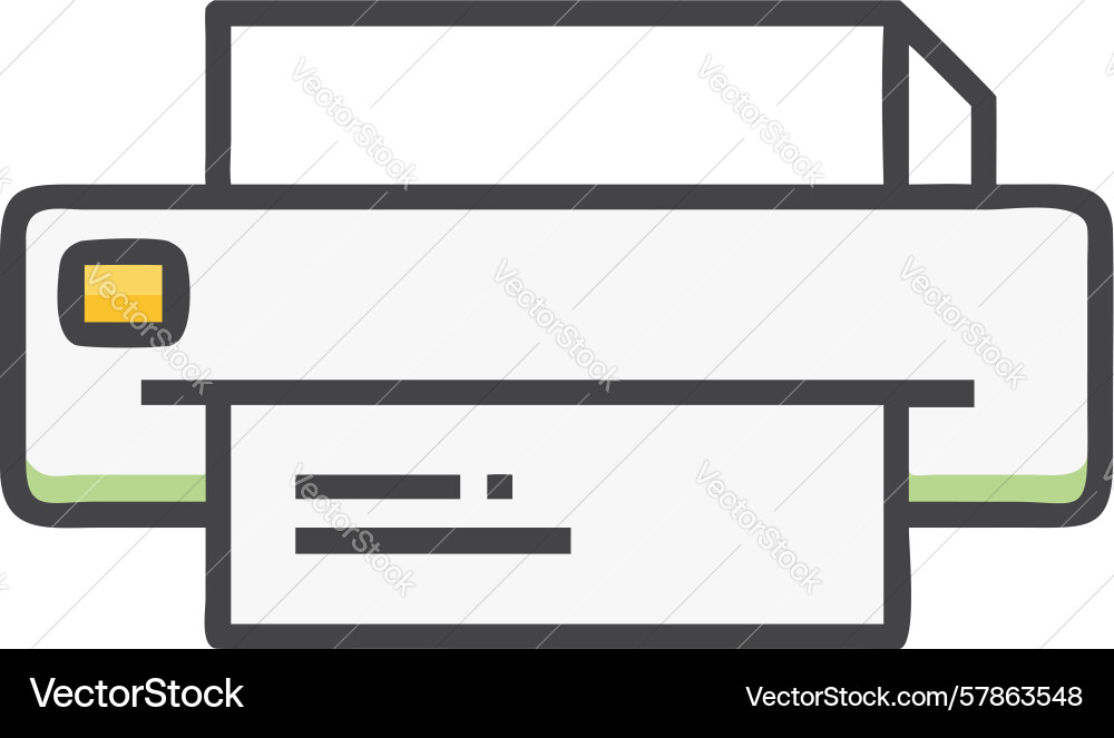 Essential printer output device outline icon vector image