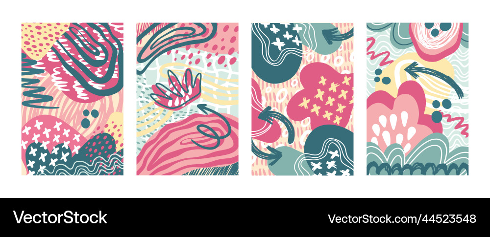 Funky memphis art patterns set modern posters Funky memphis art patterns set modern posters vector image