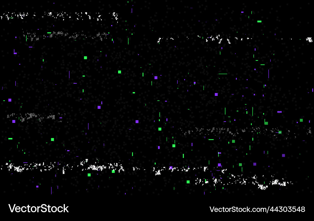 Glitch color pixels distorted video signal Glitch color pixels distorted video signal vector image