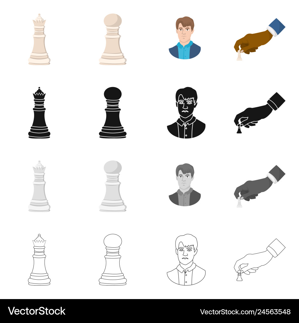 Isolated object of checkmate and thin icon set Isolated object of checkmate and thin icon set vector image