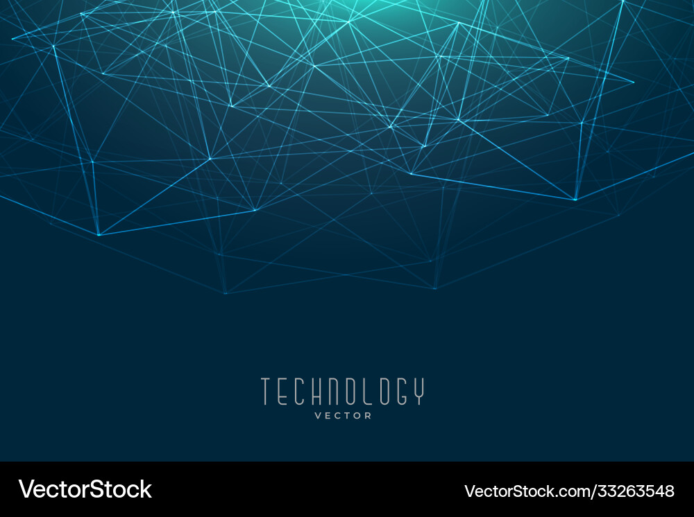 Low poly network mesh connection technology vector image