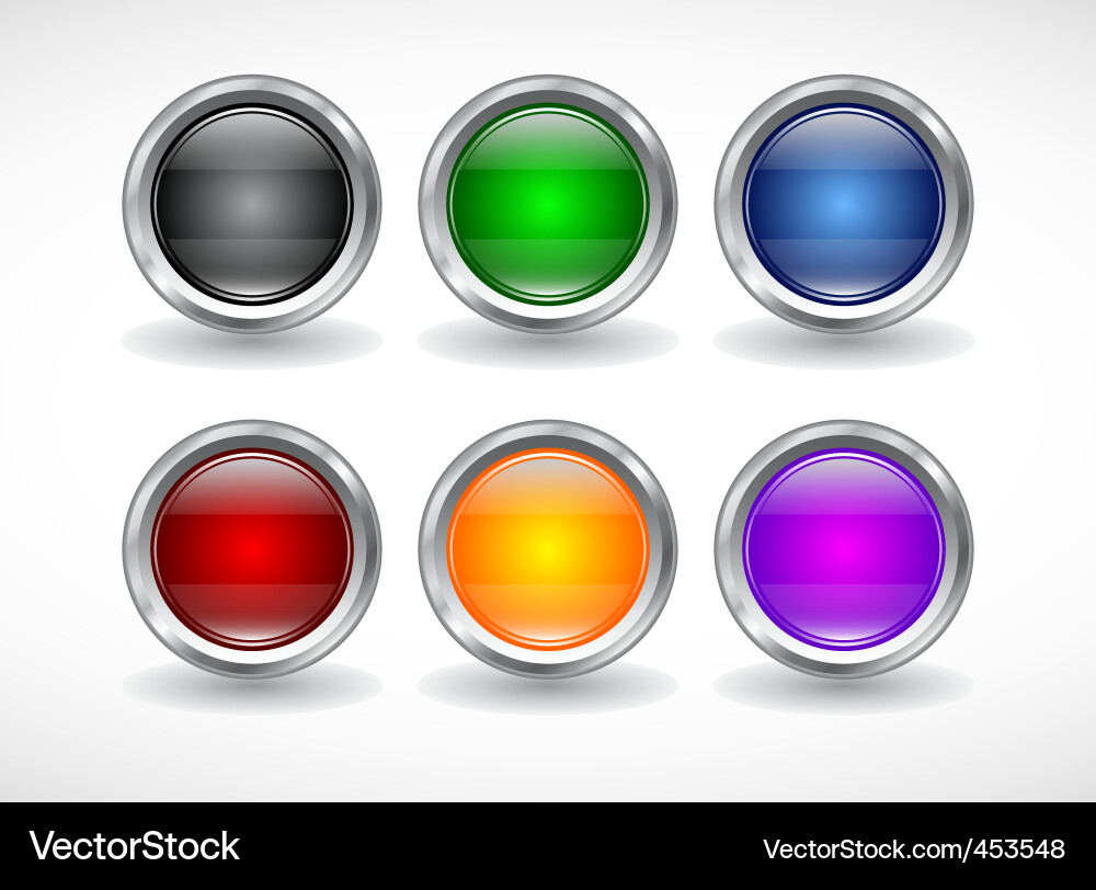 Modern Shiny Button Icons vector image