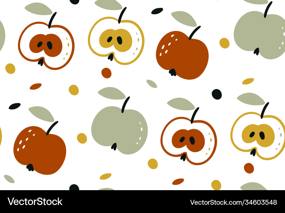 Seamless pattern with apples isolated Seamless pattern with apples isolated vector image