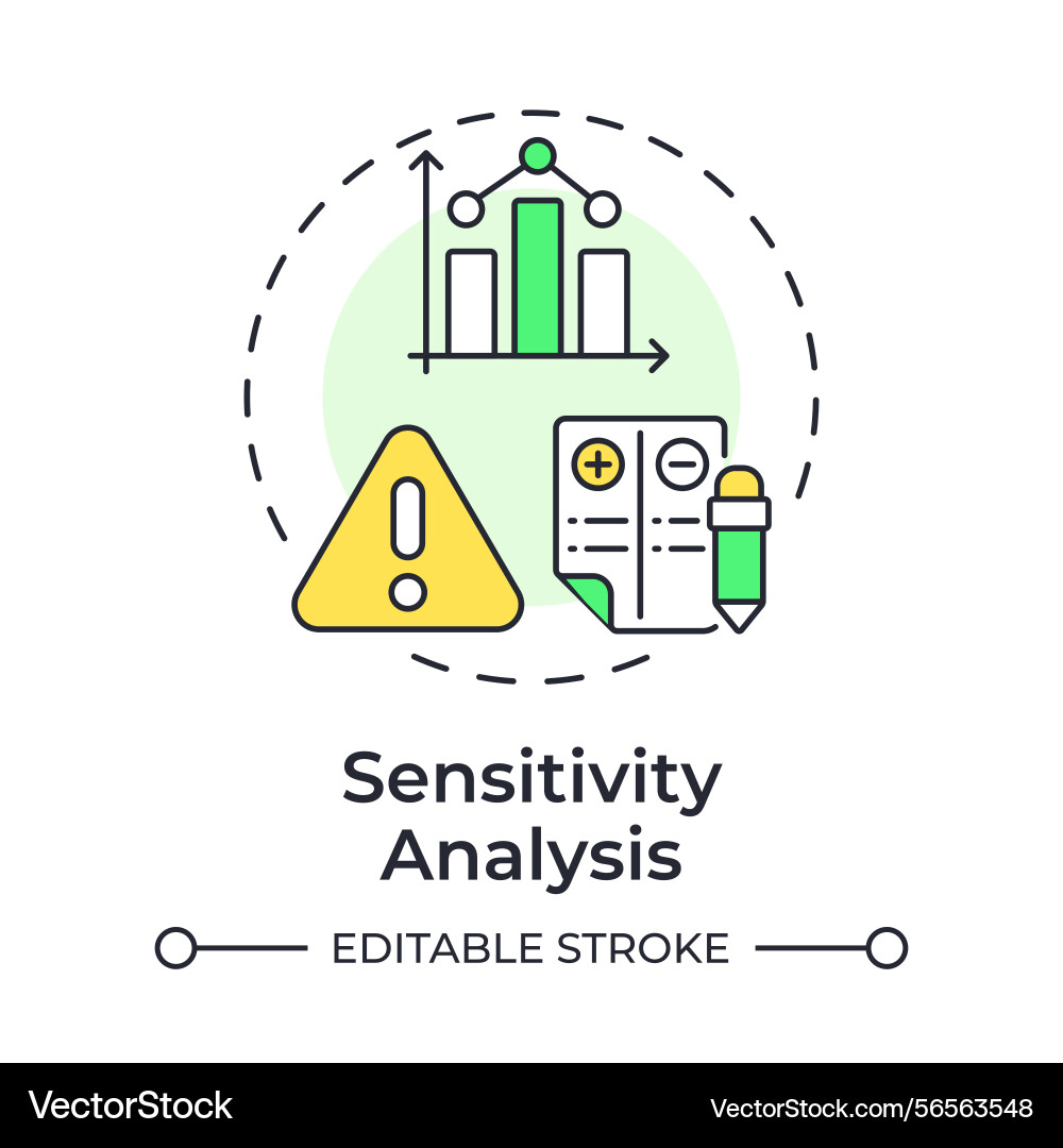 Sensitivity analysis multi color concept icon Sensitivity analysis multi color concept icon vector image