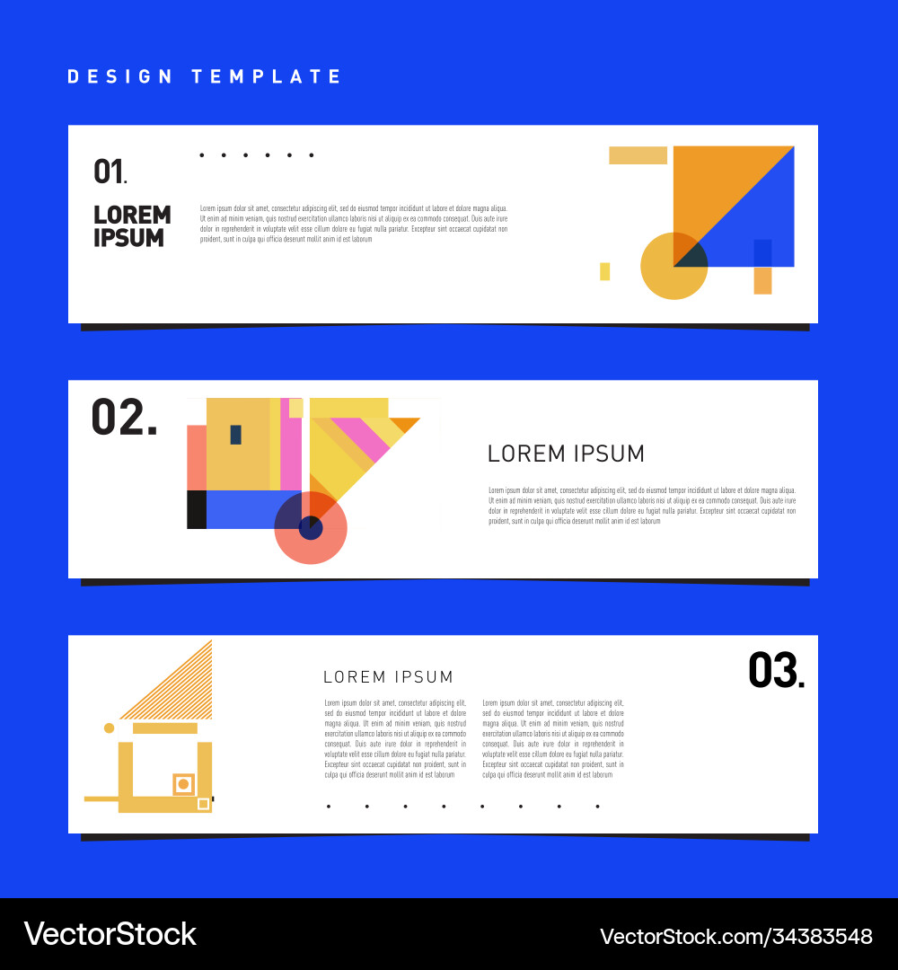 Set abstract banner web design template retro Vector Image