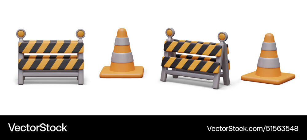 Set of elements for temporary fence movable Vector Image