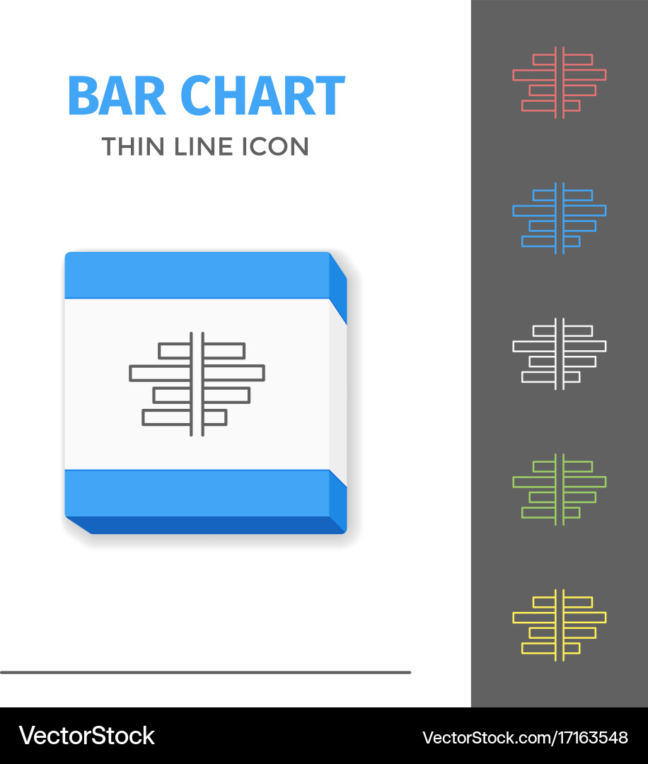 Simple line stroked chart or graph icon vector image